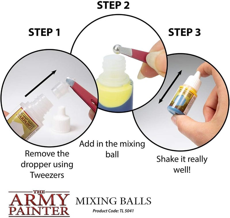 The Army Painter Paint Mixing Balls - Rust-Proof Stainless Steel Mixing Ball Ideal for Model Paint Mixer Bottle. 100 PCS Stainless Steel Mixing Paint Agitator Balls x 5.5mm/apr. 0.22â€ Paint Balls - Image 2