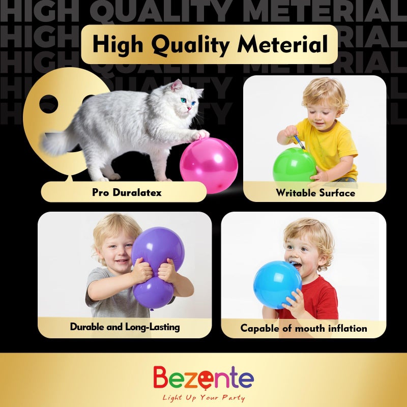 Bezente Pro Duralatex Pink Balloons - 100 Pack 12 inch Extra-Thick Pink Balloons for Long-Lasting Professional Party Decorations, Large Birthday Wedding Gender Reveal Baby Shower - Image 2