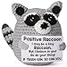 Weming Positive Crochet Animal Raccoon Handmade Emotional Support Plush Back to School Gift College Care Package for Teen Trendy Stuff Trash Panda for Women Birthday Christmas - Image 3