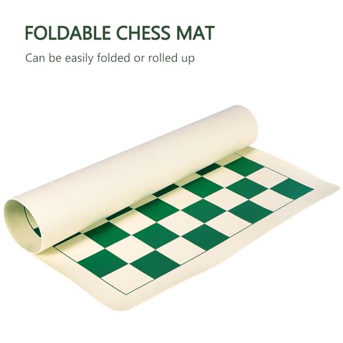 ELONGDI Roll-Up Vinyl Chess Board Mat - 15.5" Chess Mat for 3-Inch King, Lightweight & Non-Slip Portable Travel Chess Board for Beginner and Kids - No Chess Pieces - Image 2