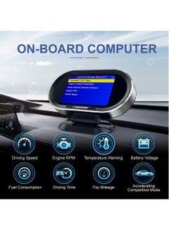 Konnwei KW206 Car Head Up Display OBD2 HUD Digital Meter Gauge All in One Automotive Trip Computer Smart OBD Speedometer Water Temperature Fuel Pressure Tester for All 2003 and Newer Cars  - Image 2