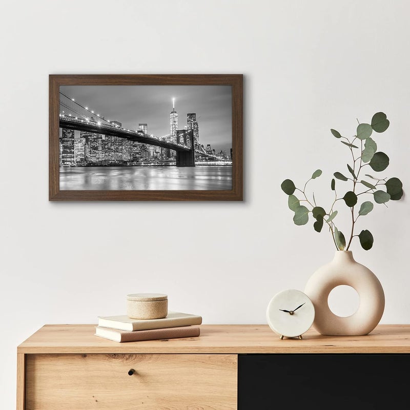 Americanflat 8.5x14 Picture Frame in Walnut - Composite Wood with Shatter Resistant Glass - Horizontal and Vertical Formats for Wall with Included Hanging Hardware - Image 4