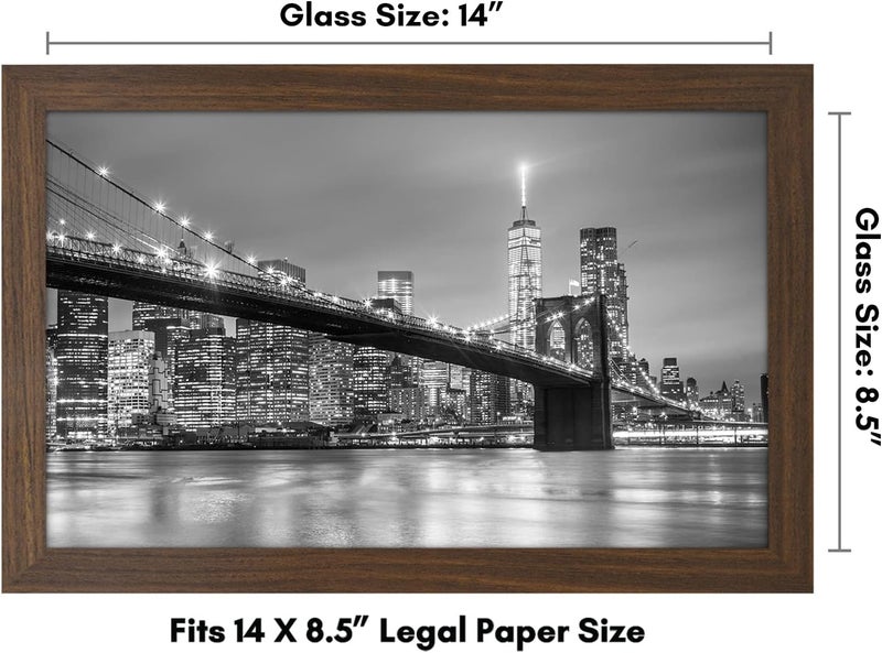 Americanflat 8.5x14 Picture Frame in Walnut - Composite Wood with Shatter Resistant Glass - Horizontal and Vertical Formats for Wall with Included Hanging Hardware - Image 2