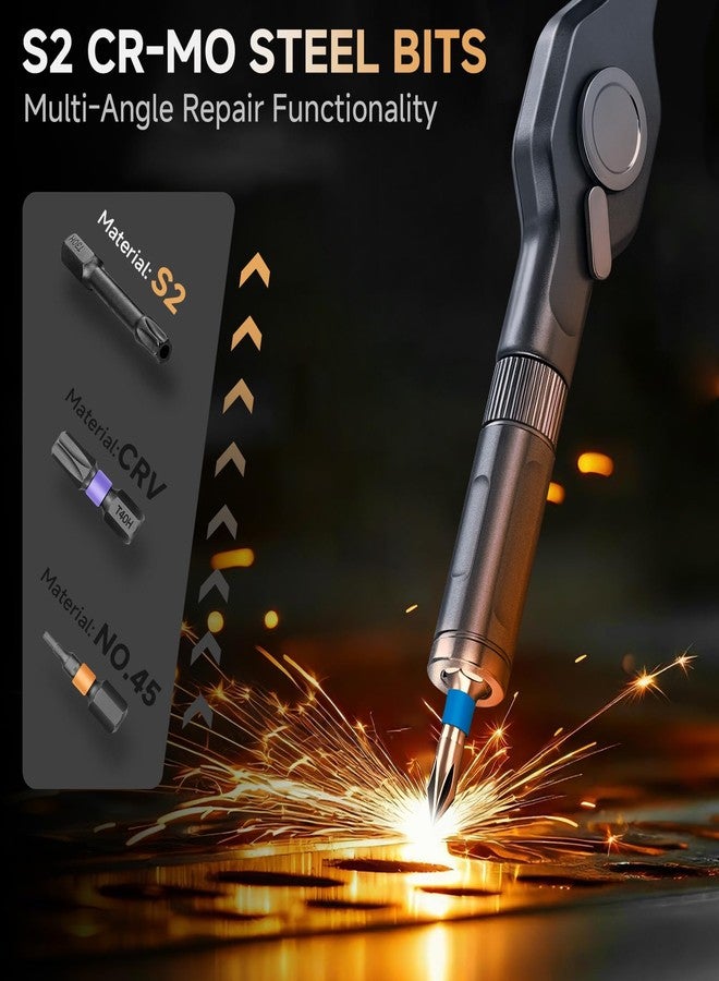 prekull 42 in 1 Magnetic Screwdriver Set, DIY Ratchet Screwdriver Set, Multi Bit Screw Drive with Storage Case, Portable Compact Repair Tool Kit for Christmas Gifts, Furniture, Computer, Bicycle- Orange - Image 3