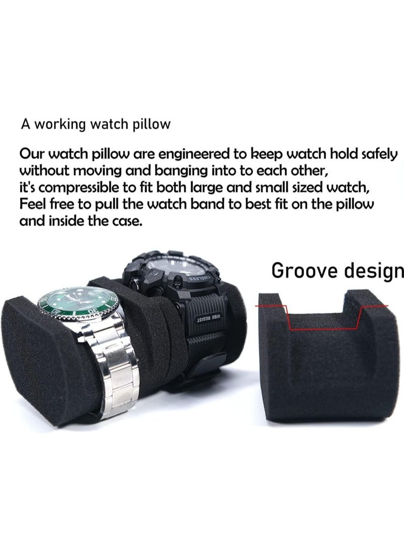 حقيبة سفر صلبة بثلاث فتحات لتخزين وتنظيم الساعات للرجال والنساء، مع وسادة مضادة للحركة (قماش أسود بثلاث فتحات) - Image 5