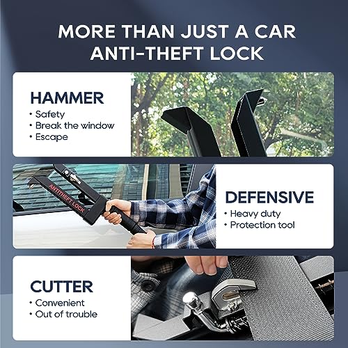 OPSOOPI Brake Pedal Lock, Anti Theft Car Device Clutch Lock, Multifunctional Car Lock Heavy Duty Vehicle Brake Clutch Lock for SUV, Auto, Van (16-35mm Brake Pedal Stem Width) - Image 4