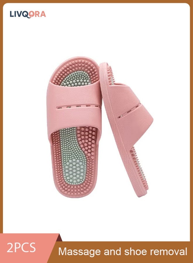 LIVQORA Women's Plantar Fasciitis Massage Slippers – Non-Slip Acupressure Sandals with Foot Pain Relief, PVC Bathing & Stress Relief Slippers - Image 1