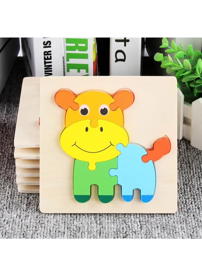 Cartoon Animal Puzzle 3D Wooden Puzzle Baby Educational Early Education Kindergarten Wooden Toys (Assorted one item only, Puzzle items are not exhausted in items in pictures) - Image 5