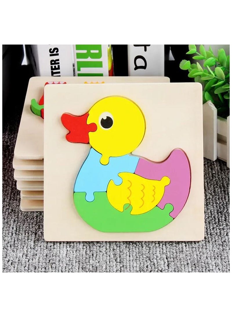 Cartoon Animal Puzzle 3D Wooden Puzzle Baby Educational Early Education Kindergarten Wooden Toys (Assorted one item only, Puzzle items are not exhausted in items in pictures) - Image 4