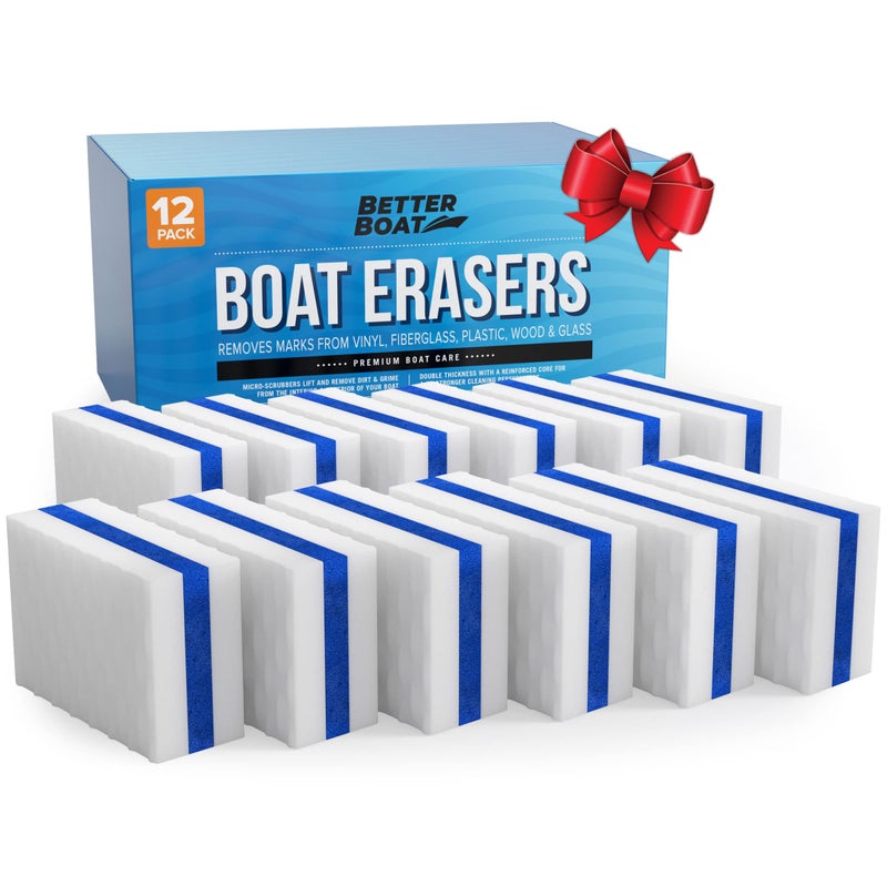 Better Boat 12PK Premium Boat Scuff Erasers, Boating Accessories for Cleaning, Gift for Pontoon, Fishing, Jon Boats, Decks, Vinyl and Hull Cleaner, Gadgets for Men and Women - Image 1
