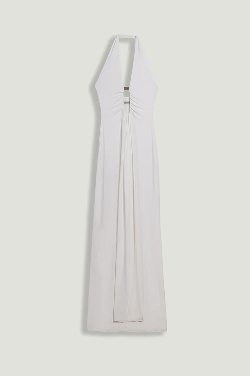 Nocturne Drape ve Aksesuarlı Maxi Elbise