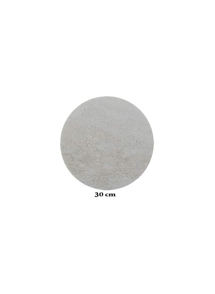 Round Beige travertine tray or trivet under hotpot 30x2cm Dia - Image 3