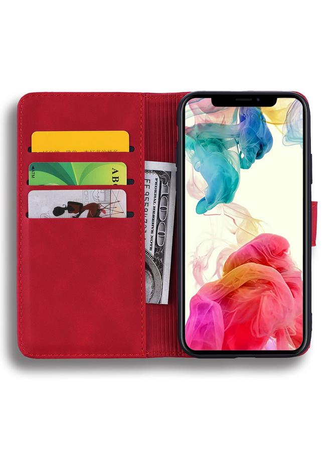 اس-توب جراب لهاتف iPhone 16 Pro مصنوع من جلد العجل مزدوج الطي منقوش بنقوش ماندالا - Image 4