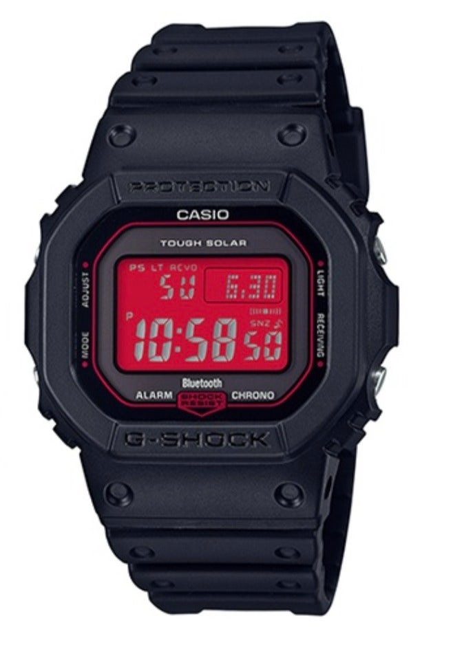 كاسيو ساعة إلكترونية بلوتوث طاقة شمسية، مقاومة للماء والصدمات، مربع صغير عتيق من CASIO "قلب قوي" - Image 1