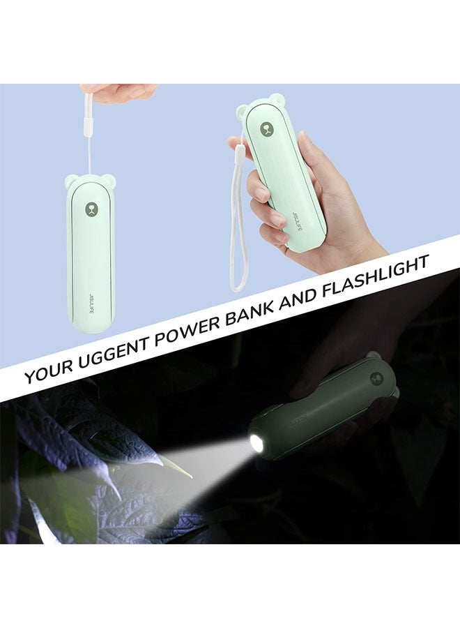 JISULIFE Handheld Fan with 4500 mAh Powerbank Max 46 Hours Runtime,Pocket Fan Portable Battery Operated or USB Powered Folding Personal Fan,3 Speeds,Enhanced Airflow,Rechargeable Quiet Mini Fan-green - Image 5