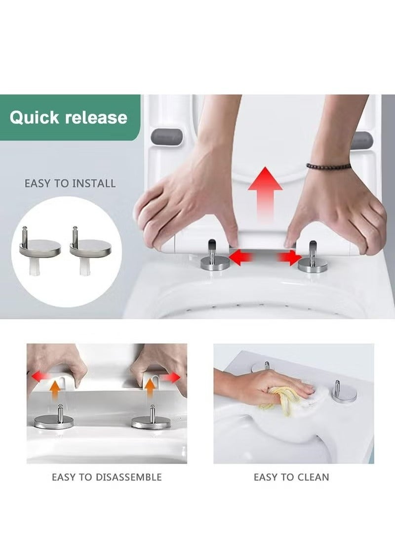 2 Pcs Universal Toilet Seat Bolts and Screws,Quick Release Top Hinge Fixings,Easy to Install- Toilet Seat Replacement Parts Kit，Toilet Seat Bolts，Large Toilet Cover Parts, Buckle  - Image 2
