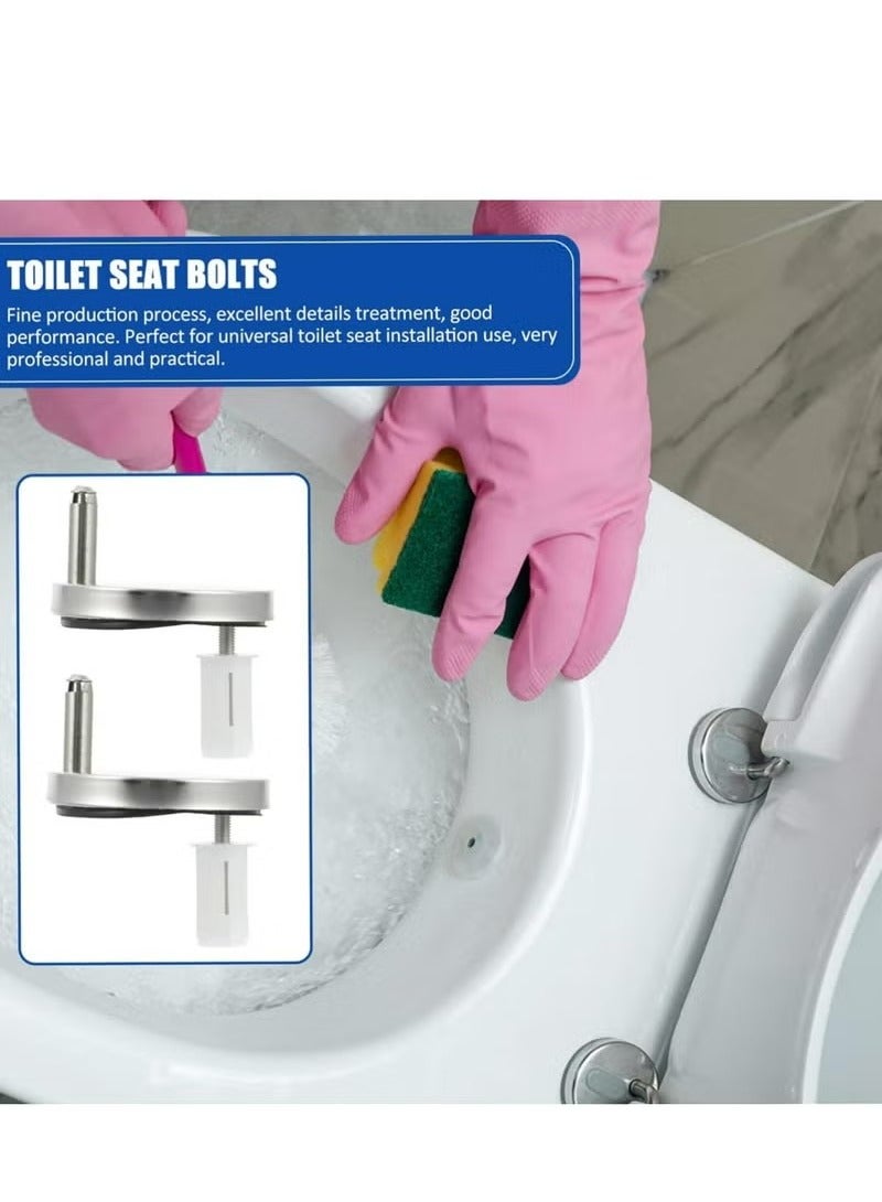 2 Pcs Universal Toilet Seat Bolts and Screws,Quick Release Top Hinge Fixings,Easy to Install- Toilet Seat Replacement Parts Kit，Toilet Seat Bolts，Large Toilet Cover Parts, Buckle  - Image 4