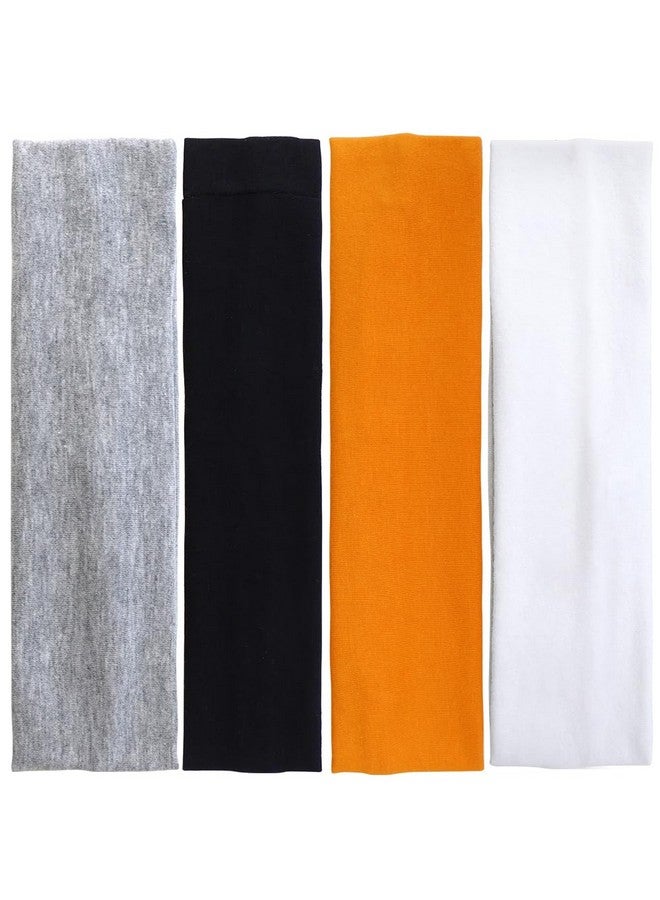 TCOTBE Cotbe 4 Pieces Elastic Stretch Sport Hairbands Yoga Stretchy Headband Women Yoga Headbands Fitness Running Sweat Absorption Cotton Headband Wash Face Hair Band For Women - Image 1