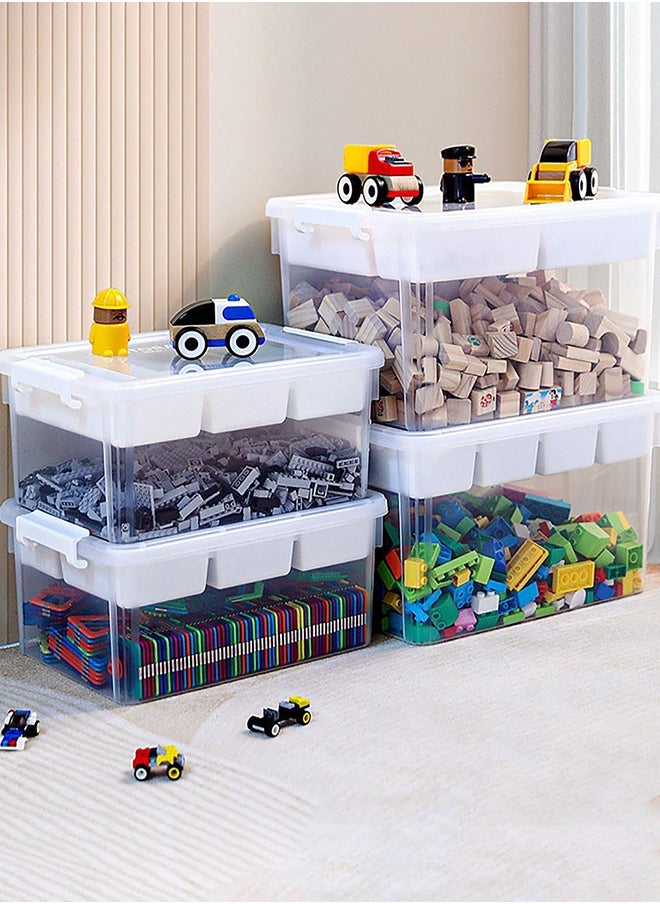 Garlo 16L Plastic Storage Box with Removable Tray Craft Organizers and Storage Clear Storage Container for Organizing Bead, Tool, Sewing, Playdoh  - Image 3