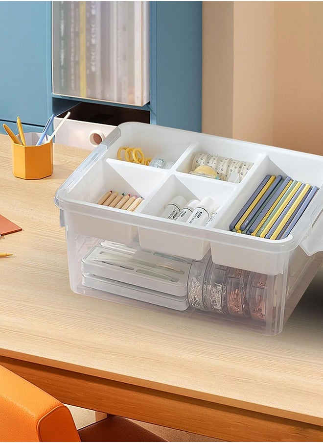 Garlo 16L Plastic Storage Box with Removable Tray Craft Organizers and Storage Clear Storage Container for Organizing Bead, Tool, Sewing, Playdoh  - Image 5