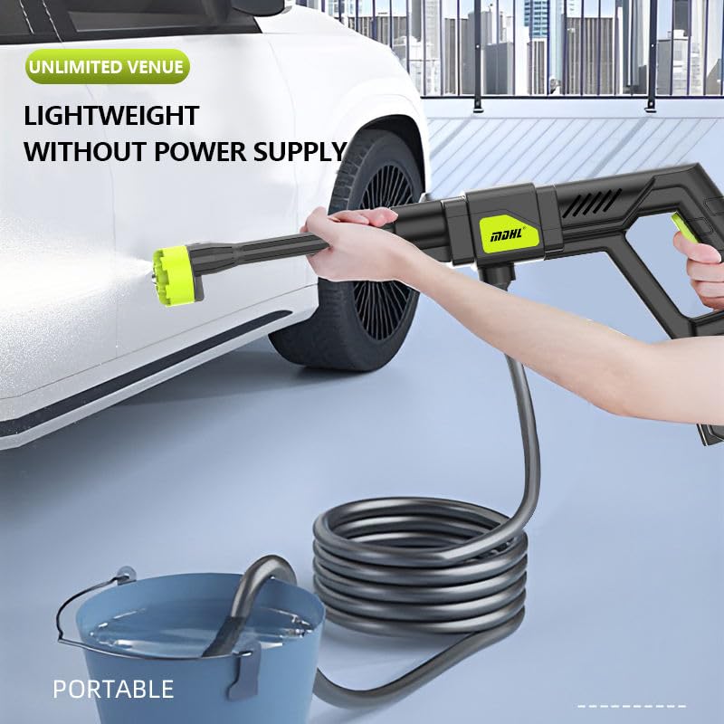 The Venti 48V Portable Pressure Washer with 12000 mAH6000mAh x 2 Battery6in1 NozzleRechargeableCordless Pressure Washer Gun Handheld Pressure Washer for Car Car Washer Gun 2 Battery - Image 4