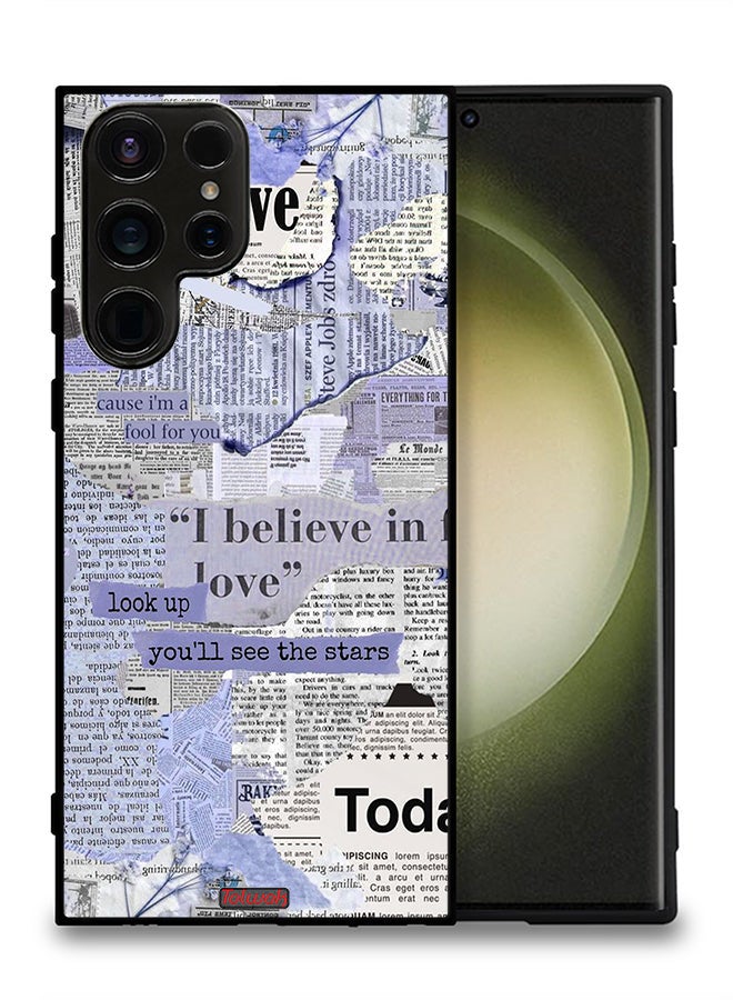 Tolwak Samsung Galaxy S23 Ultra 5G Protective Case Cover Newspaper Pieces - Image 2