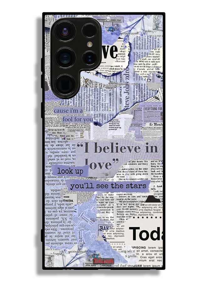 Tolwak Samsung Galaxy S23 Ultra 5G Protective Case Cover Newspaper Pieces - Image 3