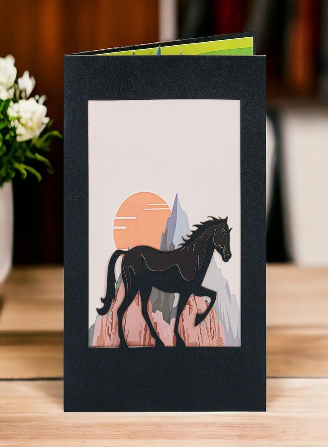 Rykamia Horse Pop Up Card, 3D Birthday Thank You Get Well Card, Equestrian Gift for Mom, Dad, Friends, Son, All Occasion, Year of The Horse 2026 Pop Up Card, Year of Horse Card - Image 3