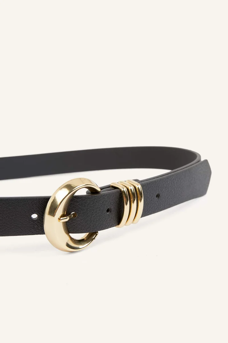 Defacto  Woman Rectangle Clasp Faux Leather Jean Belt for Women | Best Price UAE
