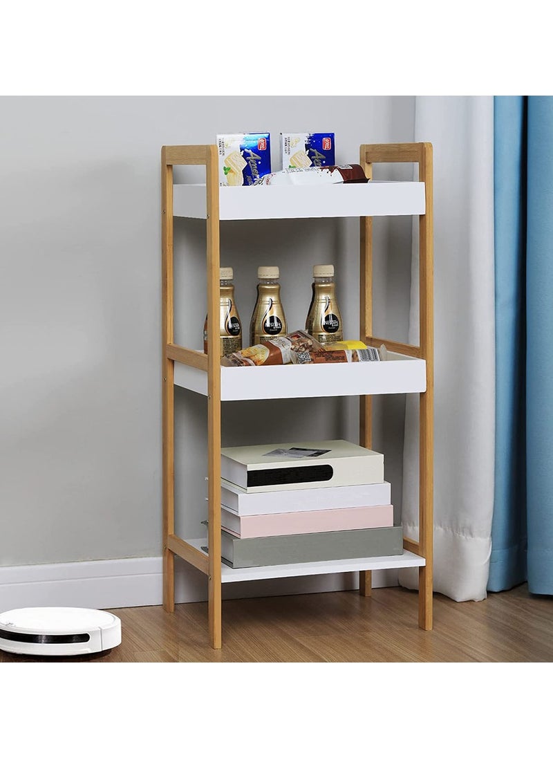 LINGWEI Household and Bathroom Rack Bamboo Storage Shelves Decorative Toilet & Kitchen Utensil Holder  - Image 3