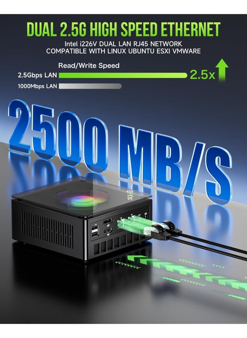 GMKtec Ultracompact Mini PC Desktop with AMD Ryzen 9 8945HS Processor (Turbo Up to 5.1GHz) 32GB DDR5 RAM 1TB SSD Windows 11 Pro Oculink Dual 2.5G LAN Wi-Fi 6 USB 3.2 USB-C 4.0 Bluetooth 5.2 DisplayPort HDMI Dual Fan – NucBox K11 Gaming Computer K11 32GB+1TB - Image 4