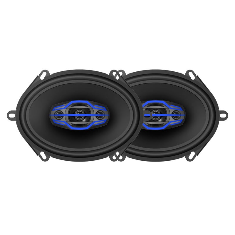 JENSEN JS-Series JS6804 High Performance 4-Way 5x7/6x8 inch 4-Way Car Audio Speakers Pair with 320 Watts Peak Power | 160 Watts per Speaker | 35mm Mylar Balanced Dome Midrange | 15mm Piezo Tweeters - Image 1