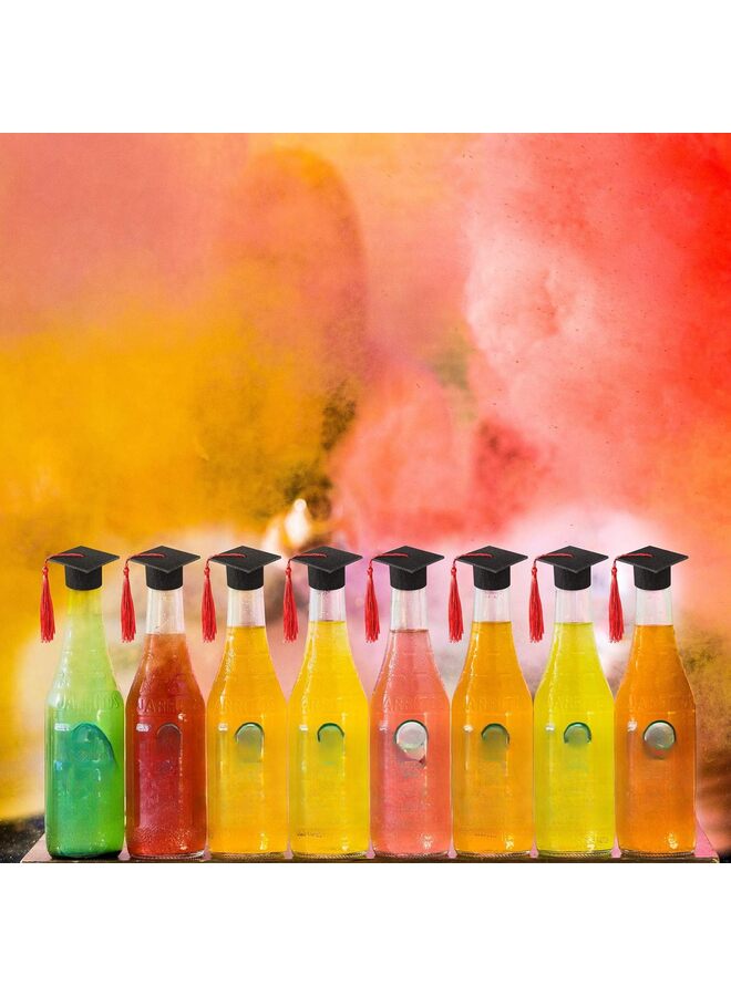 36 Pieces Mini Graduation Caps with Tassels Graduation Wine Bottle Toppers (Color : Yellow) - Image 3