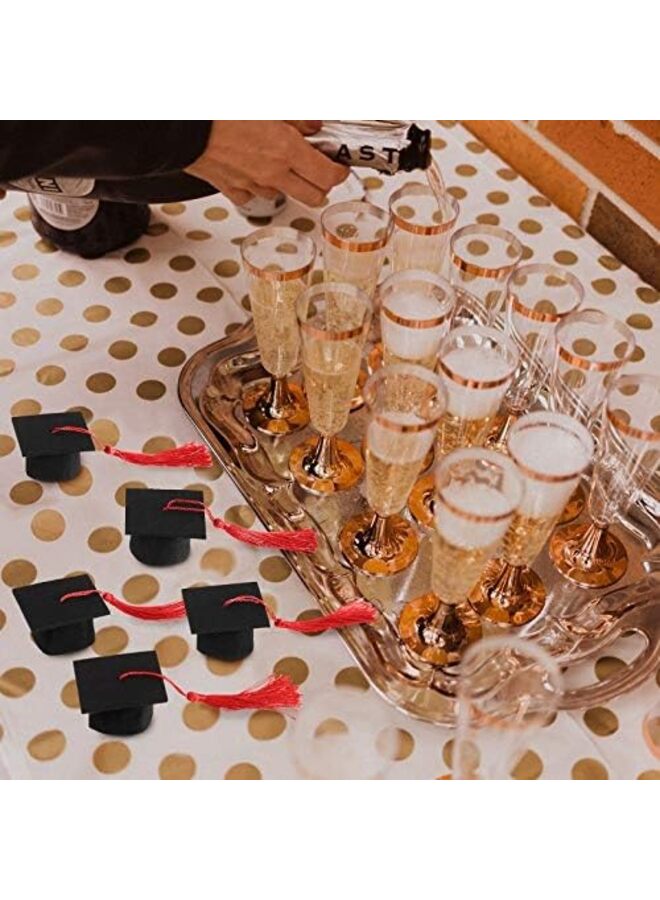 36 Pieces Mini Graduation Caps with Tassels Graduation Wine Bottle Toppers (Color : Yellow) - Image 5