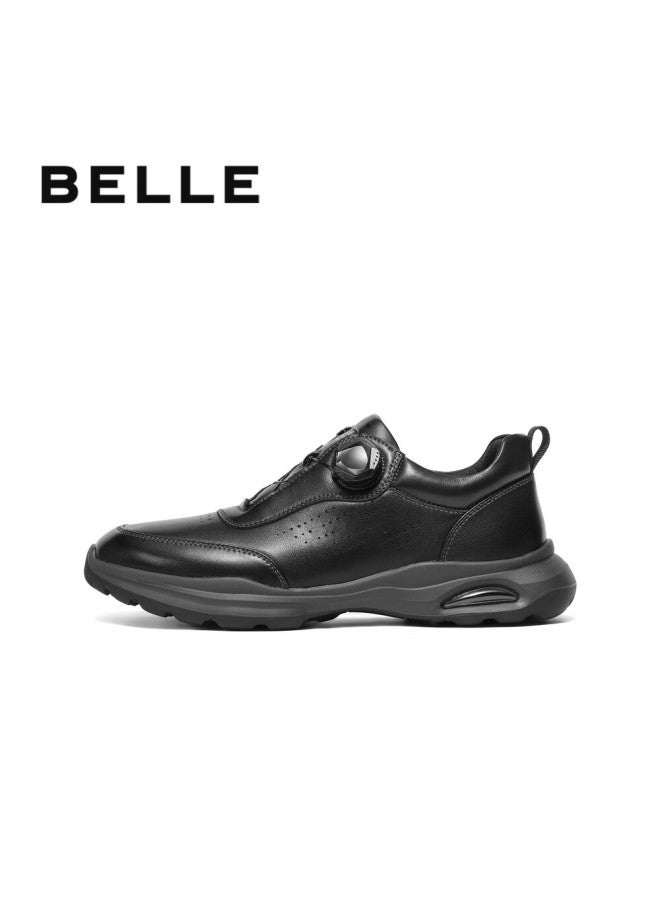 Belle Men's Business Casual Leather Sneakers 8gz01bm4 Black A2150 Size 38 - Image 1