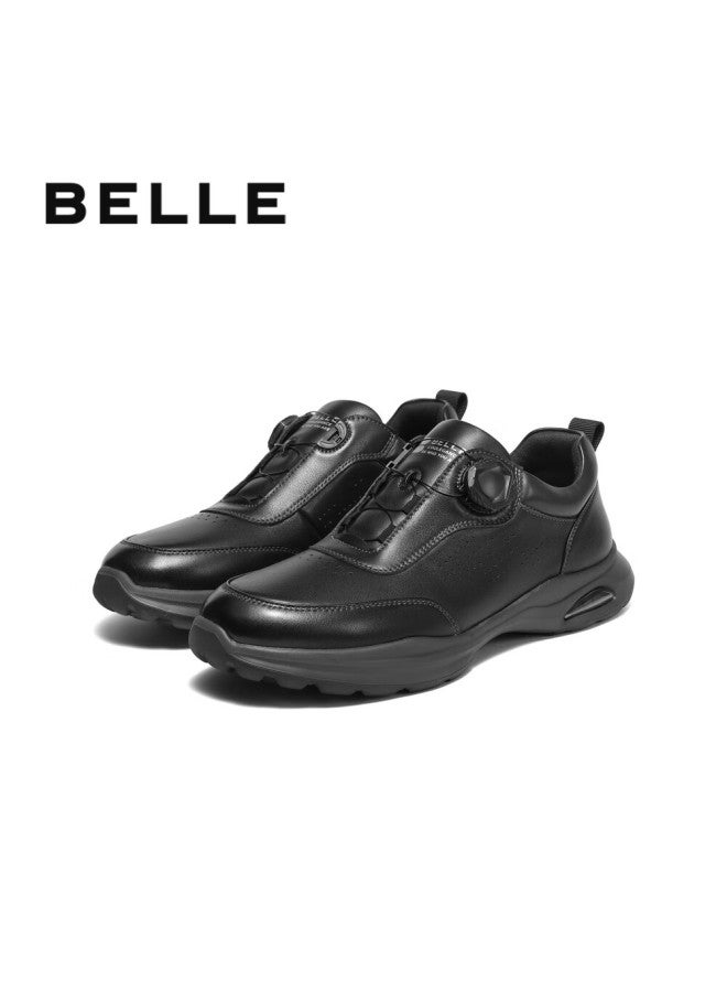 Belle Men's Business Casual Leather Sneakers 8gz01bm4 Black A2150 Size 38 - Image 3