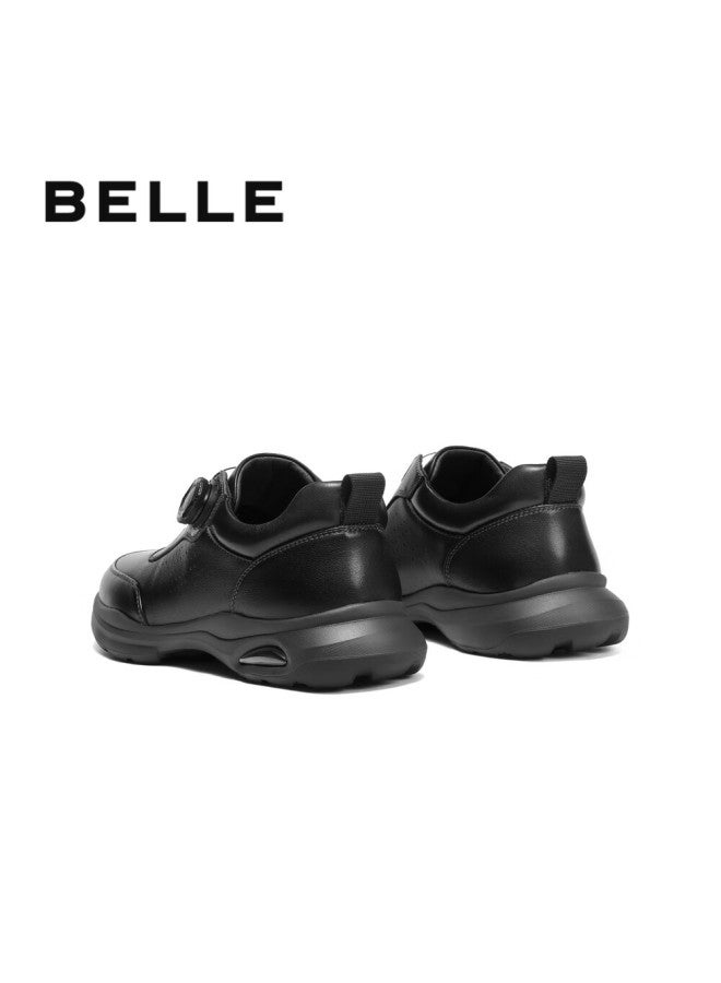 Belle Men's Business Casual Leather Sneakers 8gz01bm4 Black A2150 Size 38 - Image 2