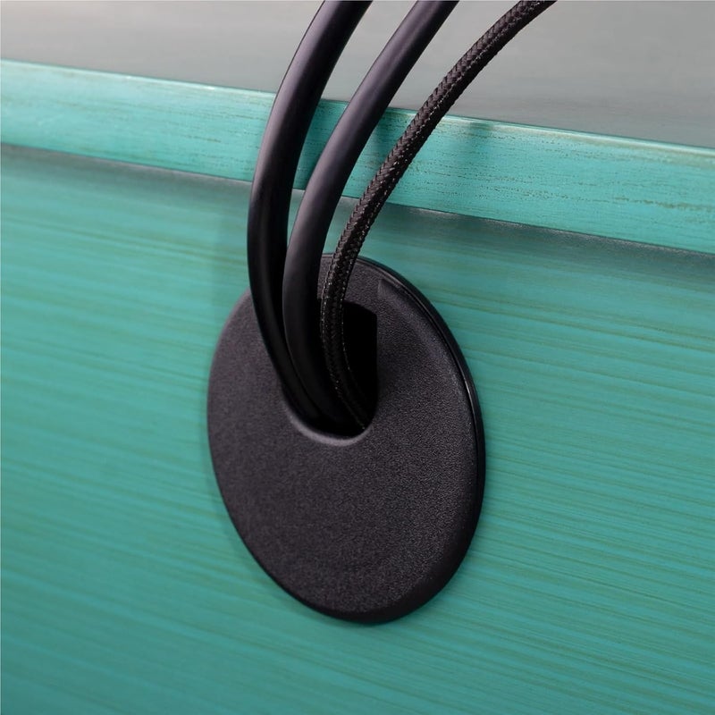 Black 2 Inch ABS Desk Grommet 20Pcs Cable Cord Hole Cover Wire Pass Organizer For Table Furniture - Image 4