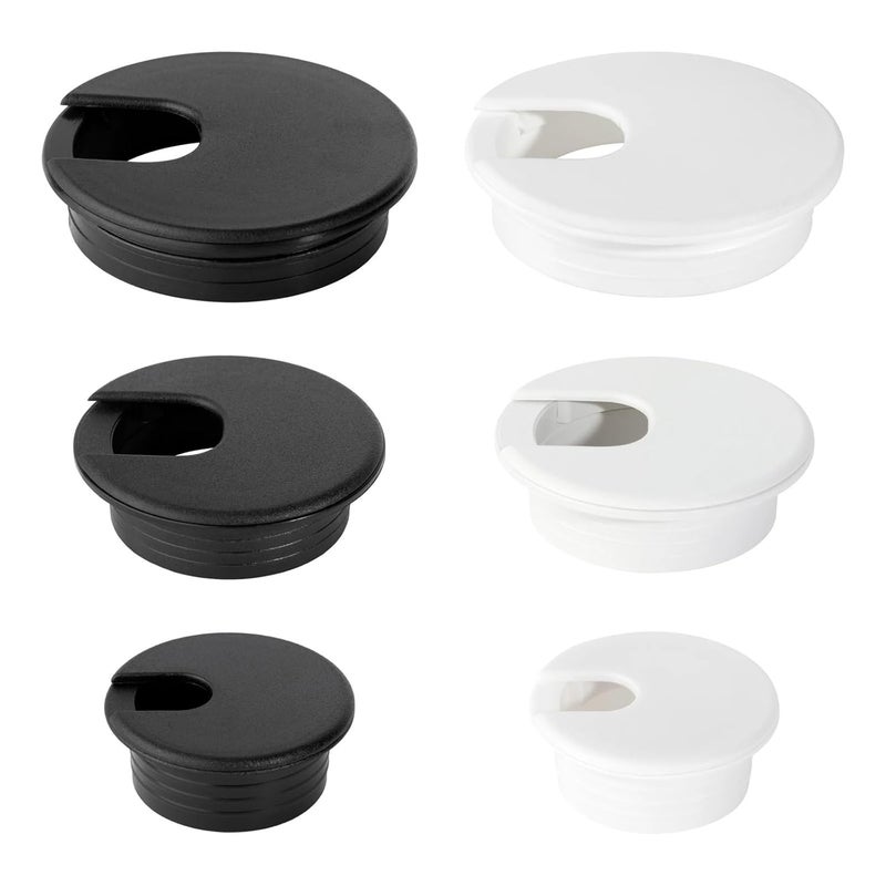 Black 2 Inch ABS Desk Grommet 20Pcs Cable Cord Hole Cover Wire Pass Organizer For Table Furniture - Image 1