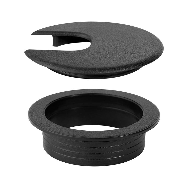 Black 2 Inch ABS Desk Grommet 20Pcs Cable Cord Hole Cover Wire Pass Organizer For Table Furniture - Image 5