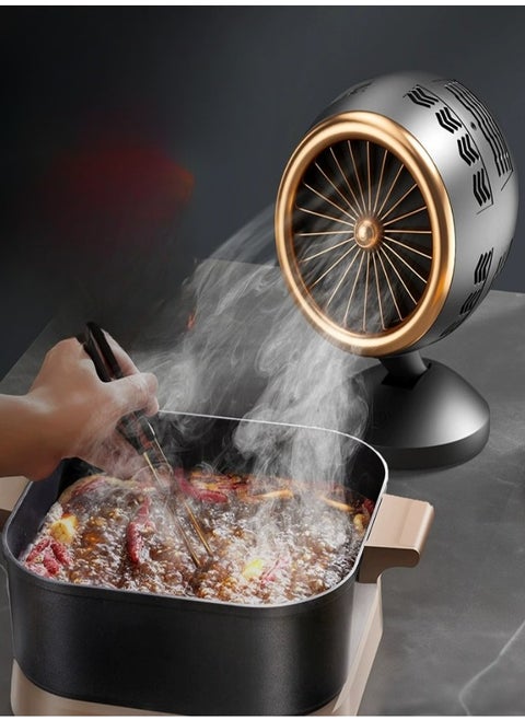 Desktop Cooker Hood With 360° Swivel Adjustment Bracket Powerful Extraction Mobile Cooker Hood Quiet Operation For Home Kitchen