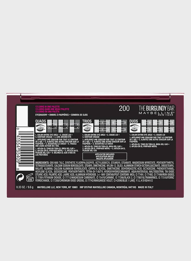 MAYBELLINE NEW YORK The Burgundy Bar Eye Shadow Palette