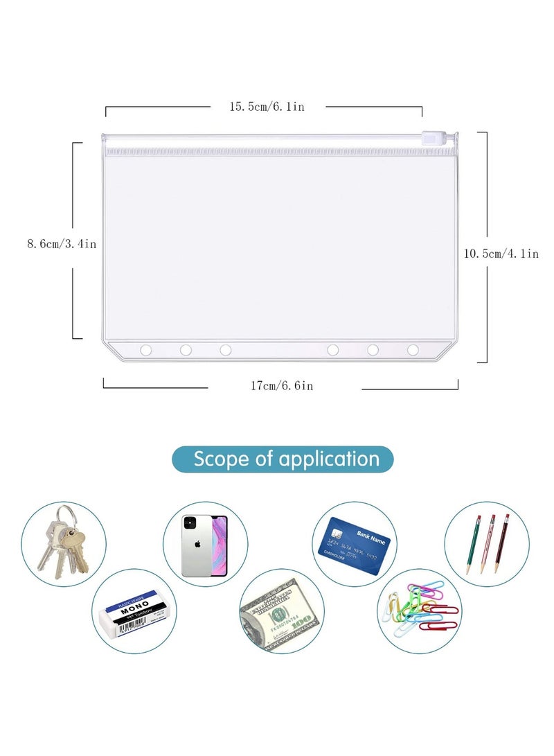 Zelten 4 Pack A6 6 Holes Binder Accessory Combo Set, Binder Divider Binder Pocket Binder Zipper Folder Binder Name Card Holder for Personal Organiser (Pocket Combo, A6) - Image 4