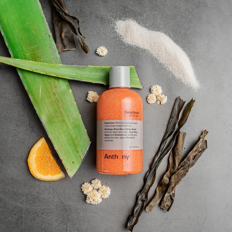 Anthony Facial Scrub â€“ Menâ€™s Exfoliating Face Wash with Vitamin C, Aloe, Chamomile and Algae for Deep Cleansing and Detoxifying 8 Fl Oz - Image 4