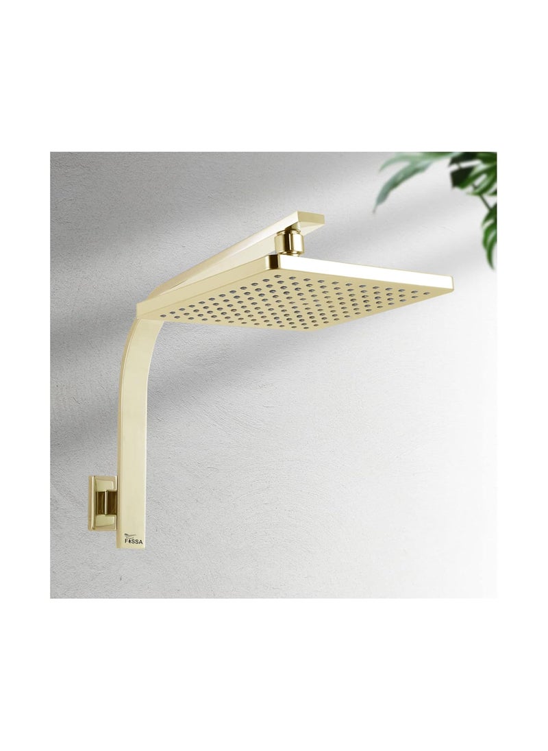 FOSSA Fossa 8'' Rain Shower Head Taps Square High Pressure Wall Arm DIY (Gold)  - Image 2