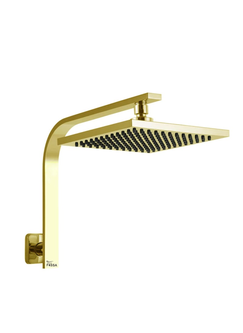 FOSSA Fossa 8'' Rain Shower Head Taps Square High Pressure Wall Arm DIY (Gold)  - Image 1
