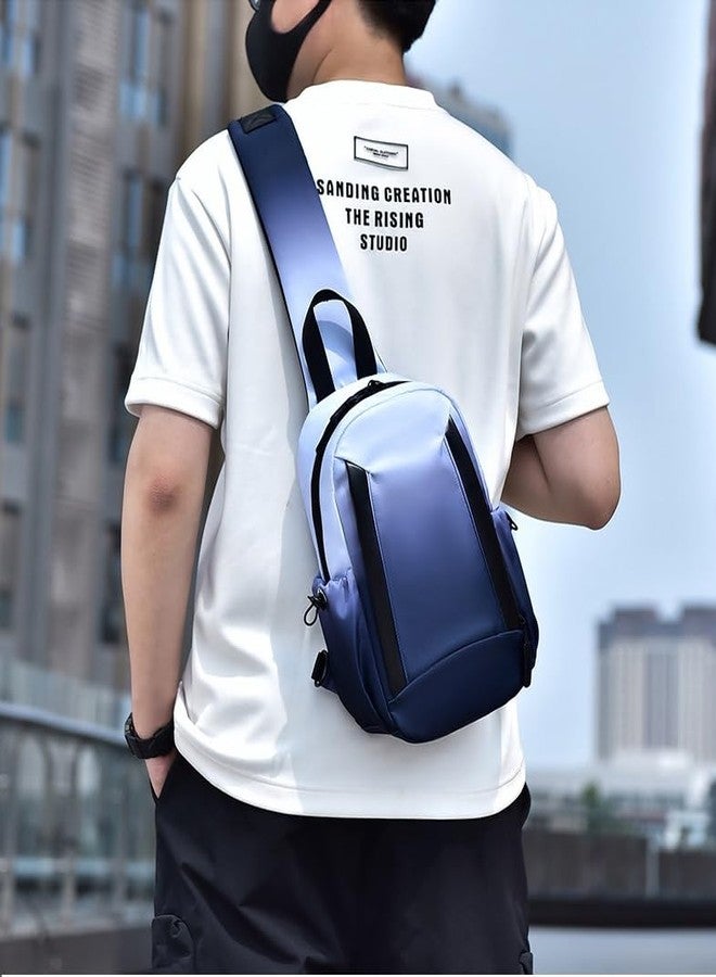STESHWK Messenger Trendy Backpack Perfect for Work, College & Trips Bag Casual Shoulder Bag With Hiking Sling CrossBody Bag (Blue) - Image 5