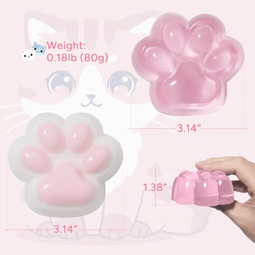 AFKLMNE 2Pack Taba Squishy Cat Paw Sensory Fidget Toys Adults Anxiety Stress Relief Squeeze Toy Soft Cute Kawaii Squishys for Desk School Pink - Image 5