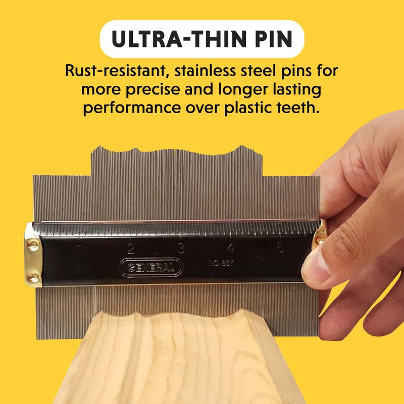 General Tools General Tools Contour Gauge 837 - 6" Angle Finder Tool for Home Improvement - Gadgets for Men  - Image 3