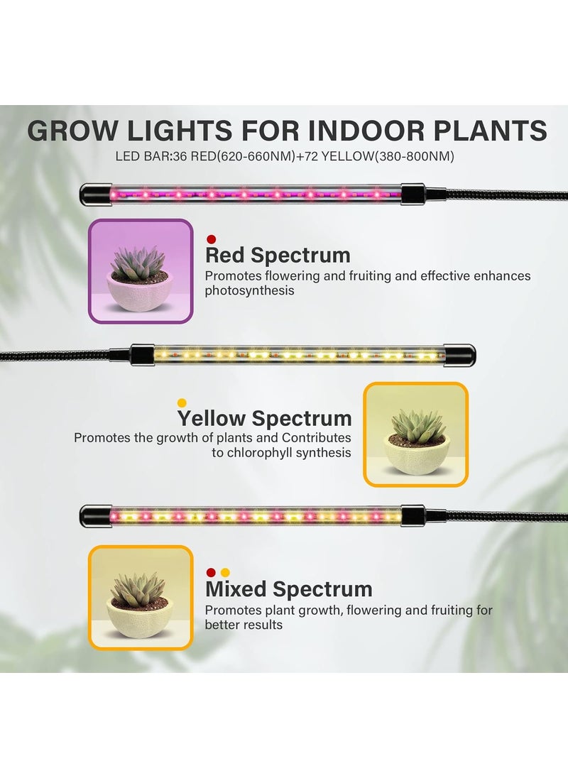 iPower iPower Grow Lights for Indoor Plants 4 Heads Red Yellow Spectrum 3 Light Modes 10 Dimmable Levels with Remote Control and 4H8H12H Timer Function  - Image 3